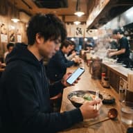 飲食店でスマホ操作しながら飯食ってる奴いるじゃんのサムネイル
